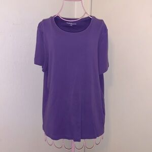 Croft & Barrow Purple & Dark red Tee  0X/14W & 1X/16W-18W Bundle of two